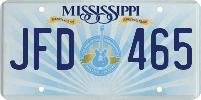 MS license plate JFD465