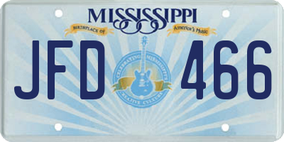 MS license plate JFD466