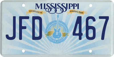 MS license plate JFD467