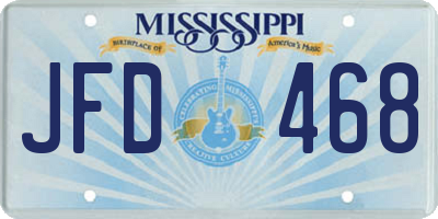 MS license plate JFD468