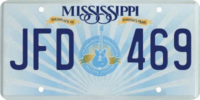 MS license plate JFD469