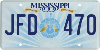MS license plate JFD470