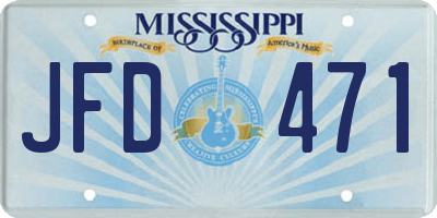MS license plate JFD471