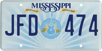 MS license plate JFD474