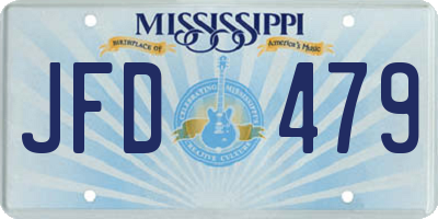 MS license plate JFD479