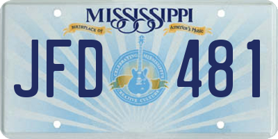 MS license plate JFD481