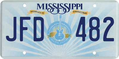 MS license plate JFD482