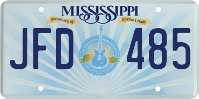 MS license plate JFD485