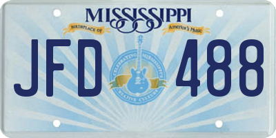 MS license plate JFD488