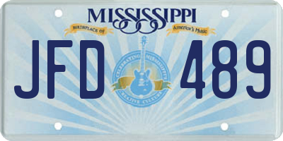 MS license plate JFD489