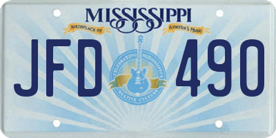 MS license plate JFD490