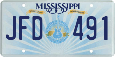 MS license plate JFD491