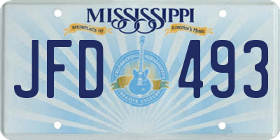 MS license plate JFD493