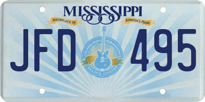 MS license plate JFD495