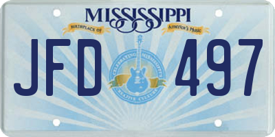MS license plate JFD497