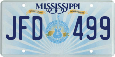 MS license plate JFD499