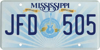 MS license plate JFD505
