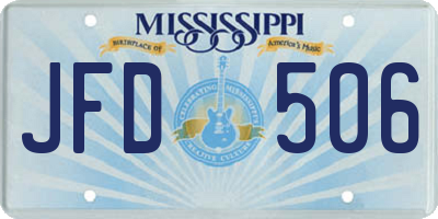 MS license plate JFD506