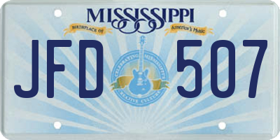 MS license plate JFD507