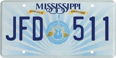 MS license plate JFD511