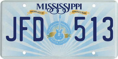 MS license plate JFD513