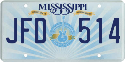MS license plate JFD514