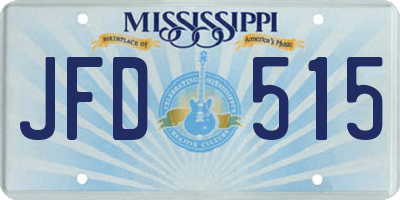 MS license plate JFD515