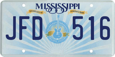 MS license plate JFD516