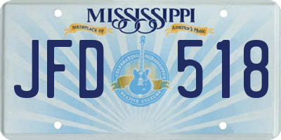 MS license plate JFD518