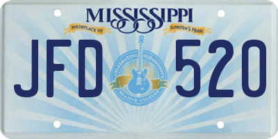 MS license plate JFD520