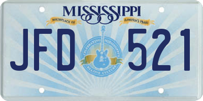 MS license plate JFD521