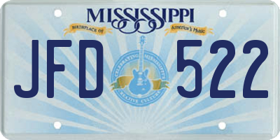 MS license plate JFD522