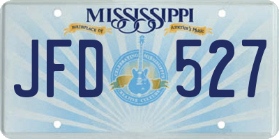 MS license plate JFD527