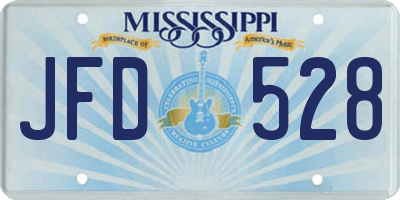 MS license plate JFD528