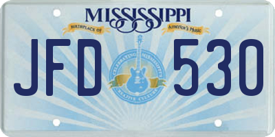 MS license plate JFD530