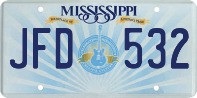 MS license plate JFD532