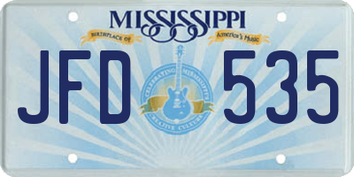 MS license plate JFD535