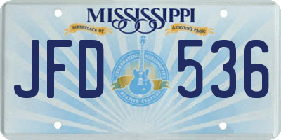MS license plate JFD536