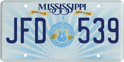 MS license plate JFD539