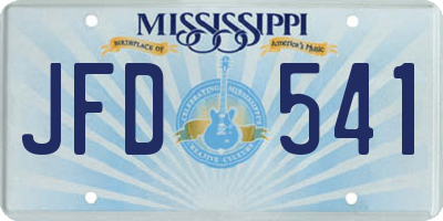 MS license plate JFD541