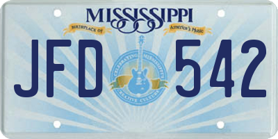 MS license plate JFD542