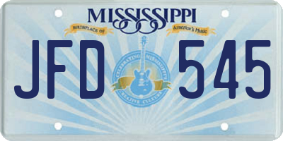MS license plate JFD545