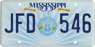 MS license plate JFD546