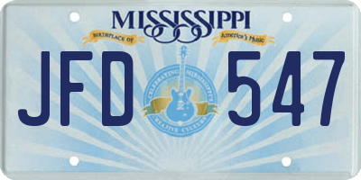 MS license plate JFD547