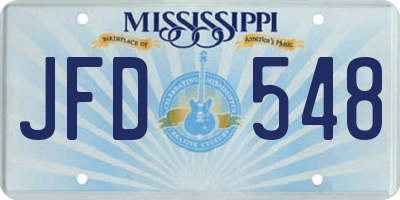 MS license plate JFD548