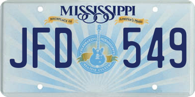 MS license plate JFD549