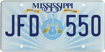 MS license plate JFD550