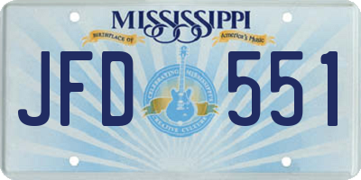 MS license plate JFD551