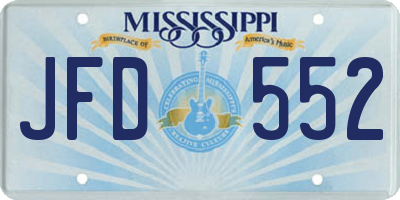 MS license plate JFD552