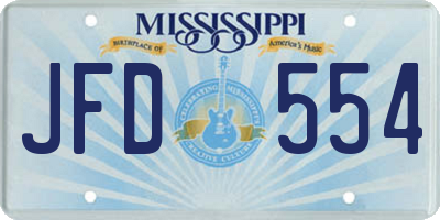 MS license plate JFD554